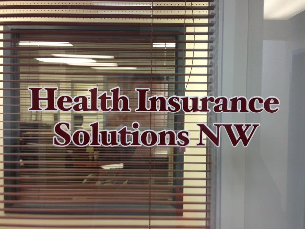 Health Insurance Solutions NW window graphics Vinyl Lab